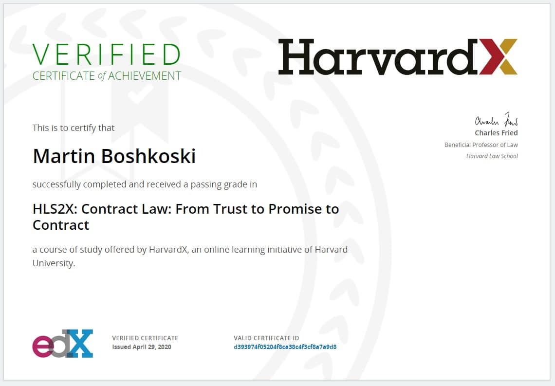 HarvardX Contract Law